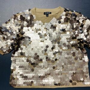 J. Crew Sequin Short Sleeve Top